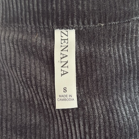 Zenana black corduroy jean jacket style shirt jacket shacket front raw hem - Picture 11 of 16